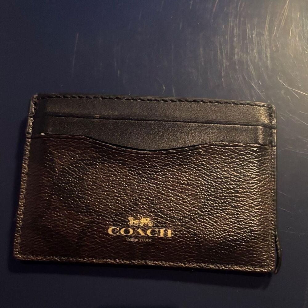 Coach Men's Black and Brown Wallet-purses